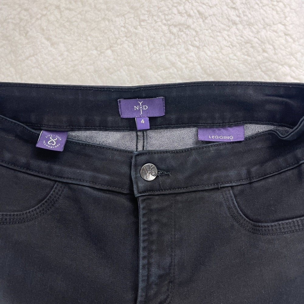 NYDJ Jeans Womens Size 4 Black Denim Straight Legging Stretch Mid-Rise Casual‎ - Picture 14 of 16